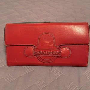Valentino red braided wallet